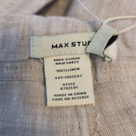Max Studio 100% Linen Khaki Work Business Casual Women's Pants XL NWT MSRP $98 - Picture 4 of 4